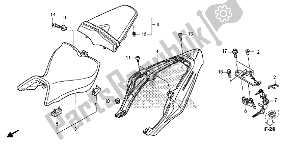 All parts for the Seat & Seat Cowl of the Honda CB 1000 RA 2013