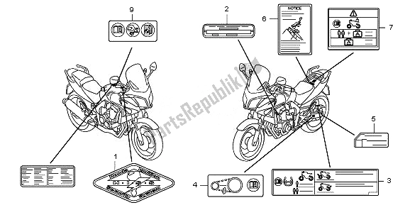 Toutes les pièces pour le étiquette D'avertissement du Honda CBF 600S 2010