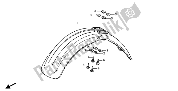 Todas las partes para Guardabarros Delantero de Honda CR 125R 1991