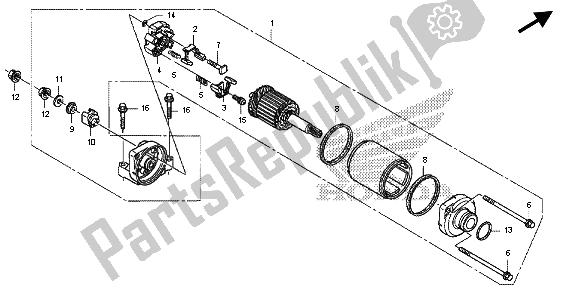 Alle onderdelen voor de Start De Motor van de Honda CB 600F Hornet 2013