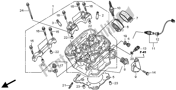 Alle onderdelen voor de Cilinderkop van de Honda CBR 250R 2011