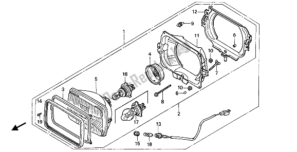 Todas las partes para Faro de Honda XL 600V Transalp 1990