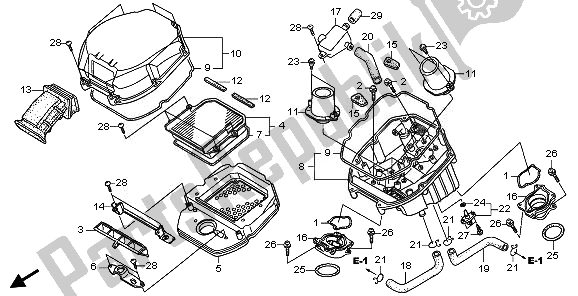 All parts for the Air Cleaner of the Honda XL 1000 VA 2011