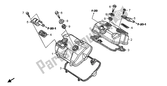 Todas las partes para Cubierta De Tapa De Cilindro de Honda NT 700V 2008