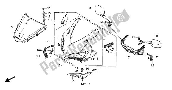 Todas las partes para Capucha Superior de Honda CBR 1000 RR 2005