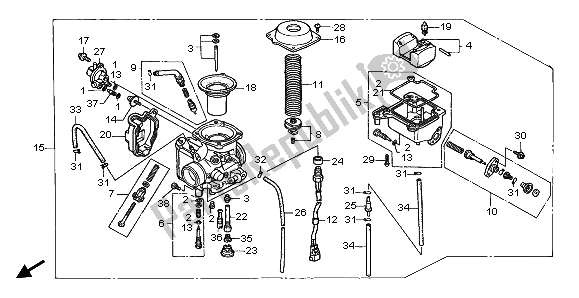 Todas las partes para Carburador de Honda TRX 450 ES Foreman 2000