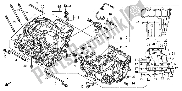 Todas las partes para Caja Del Cigüeñal de Honda CBR 1000 RR 2012