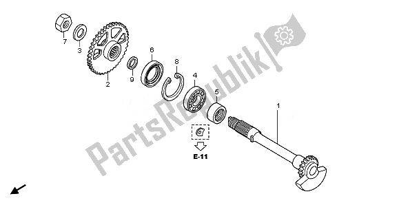 All parts for the Balancer of the Honda CRF 450R 2011