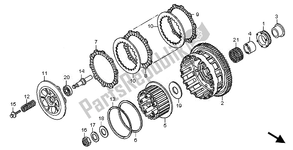 All parts for the Clutch of the Honda CBF 600 NA 2008