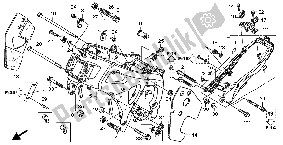 Tutte le parti per il Corpo Del Telaio del Honda CBR 600 RR 2009