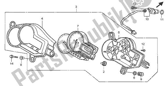 Tutte le parti per il Metro (mph) del Honda VTR 1000F 2005