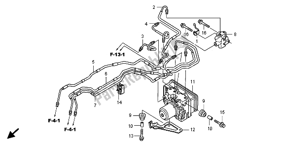 All parts for the Abs Modulator of the Honda CBF 1000A 2009