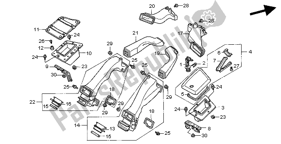 Tutte le parti per il Condotto Dell'aria del Honda GL 1500 SE 1998