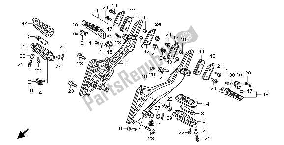 Todas as partes de Passo do Honda CB 600 FA Hornet 2009