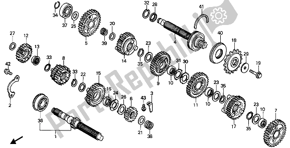 All parts for the Transmission of the Honda CBR 600F 1990