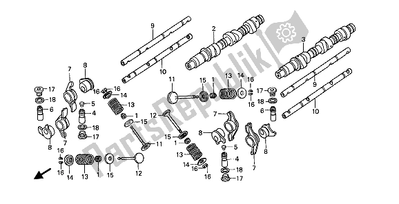 All parts for the Camshaft & Valve of the Honda GL 1500 SE 1991