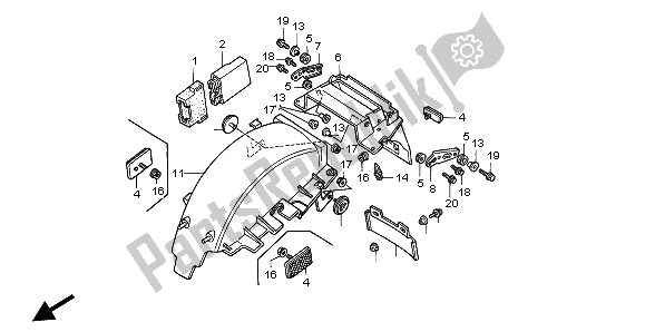 All parts for the Rear Fender of the Honda CBR 1000F 1996