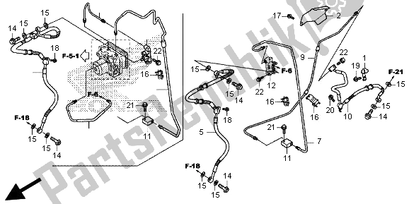 Tutte le parti per il Tubo Freno Posteriore E Tubo Freno del Honda SH 300R 2013