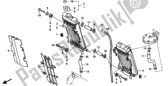 Todas las partes para Radiador de Honda CR 250R 1992