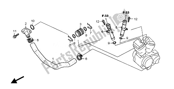 All parts for the Water Pipe of the Honda VT 750C2S 2010