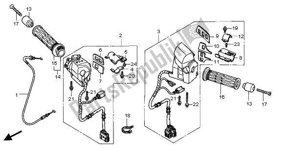 Toutes les pièces pour le Interrupteur De Poignée du Honda GL 1800A 2001