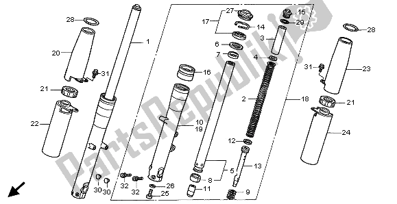 Tutte le parti per il Forcella Anteriore del Honda VT 1100C3 1999