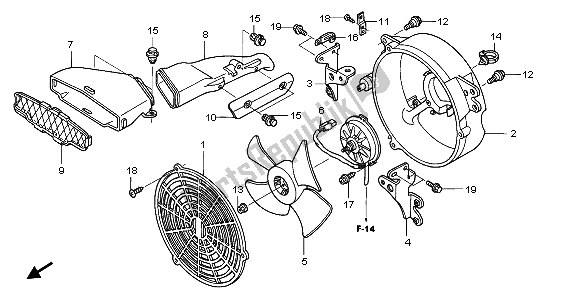 Alle onderdelen voor de Koelventilator van de Honda TRX 400 FA Fourtrax Rancher AT 2006