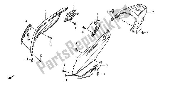 Tutte le parti per il Copertura Del Corpo del Honda SH 300 RA 2012