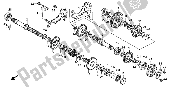 All parts for the Transmission of the Honda XL 600V Transalp 1995