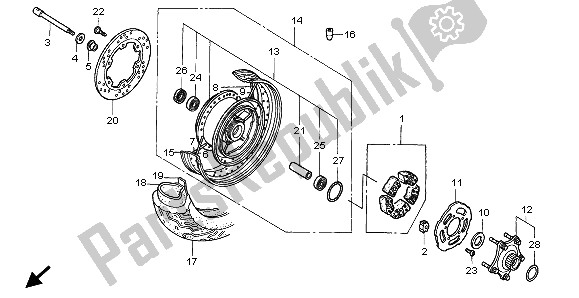 Tutte le parti per il Ruota Posteriore del Honda VT 1100C3 1998