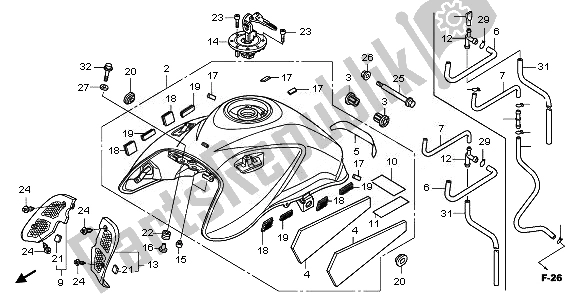 All parts for the Fuel Tank of the Honda CBF 1000 FT 2011
