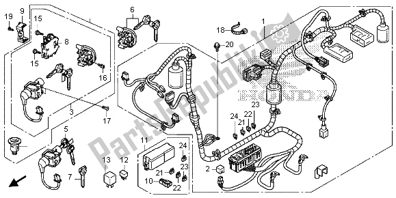 Todas las partes para Arnés De Cables de Honda SH 125 AD 2013