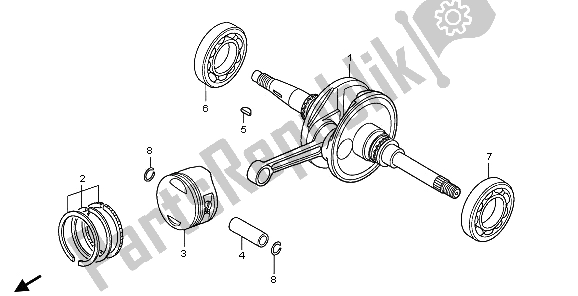 All parts for the Crankshaft & Piston of the Honda FES 150A 2009