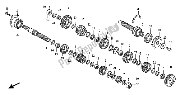 All parts for the Transmission of the Honda CBR 900 RR 2001