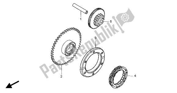 All parts for the Starting Clutch of the Honda CBF 500 2004