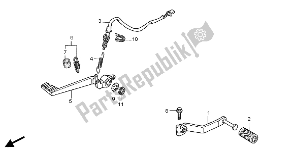 All parts for the Pedal of the Honda VFR 800 FI 2001