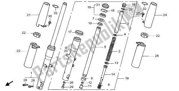 Todas las partes para Tenedor Frontal de Honda VT 750 CA 2007