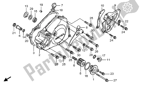 Todas las partes para L. Tapa Del Cárter de Honda CRF 450R 2002