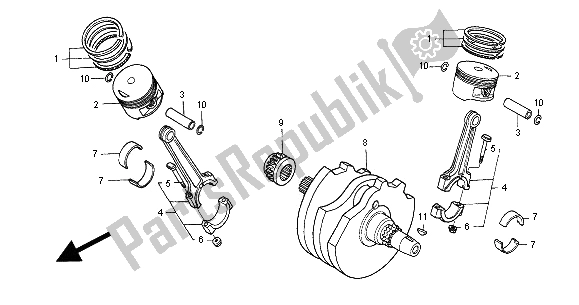 Tutte le parti per il Albero Motore E Pistone del Honda NT 650V 2000