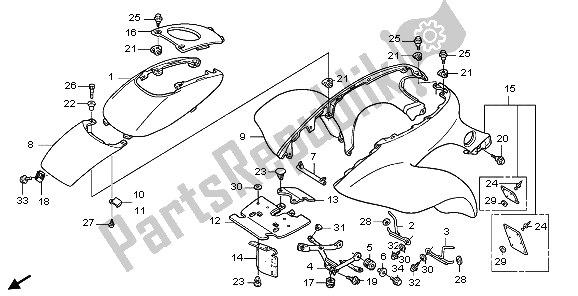 Todas las partes para Guardabarros Delantero de Honda TRX 300 EX Sportrax 2003