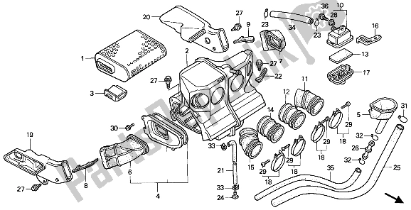 Alle onderdelen voor de Luchtfilter van de Honda CBR 1000F 1992