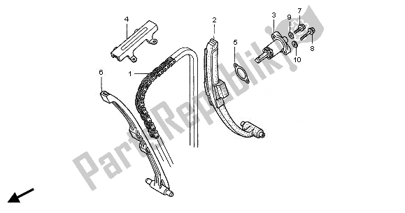 All parts for the Cam Chain & Tensioner of the Honda CBF 500A 2008
