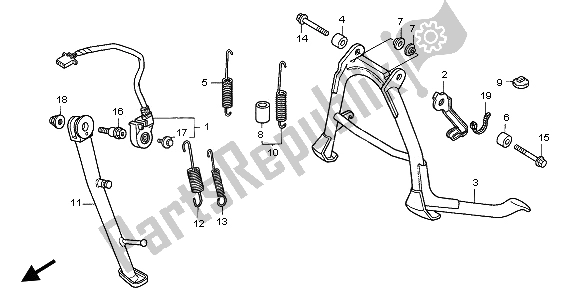 All parts for the Stand of the Honda CB 750F2 1997