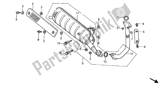Todas as partes de Silenciador De Exaustão do Honda SA 50 1 1993