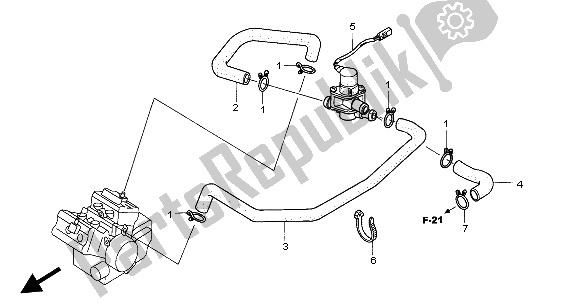 Todas as partes de Válvula De Controle De Injeção De Ar do Honda VFR 800A 2004