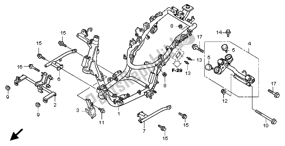 Wszystkie części do Korpus Ramy Honda SH 150 2006