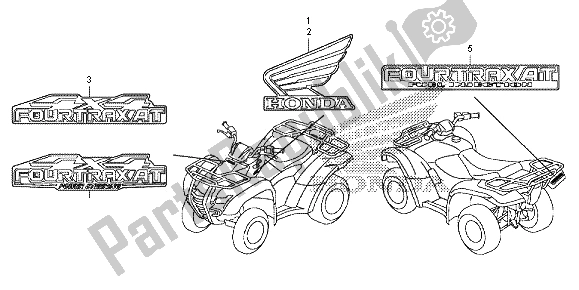 Tutte le parti per il Marchio del Honda TRX 420 FA Fourtrax Rancher AT 2013