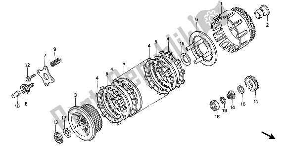 Toutes les pièces pour le Embrayage du Honda NX 250 1990