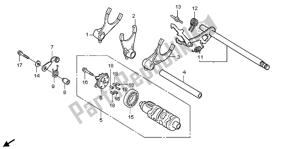 All parts for the Gearshift Drum of the Honda VT 750 CA 2009