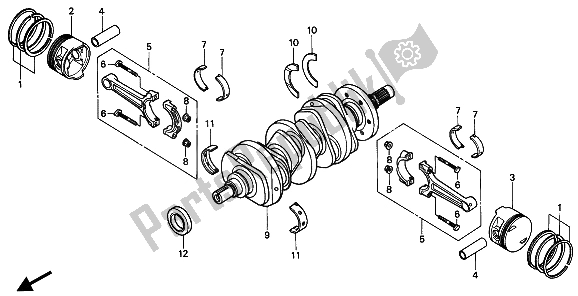 All parts for the Crankshaft & Piston of the Honda GL 1500 SE 1994